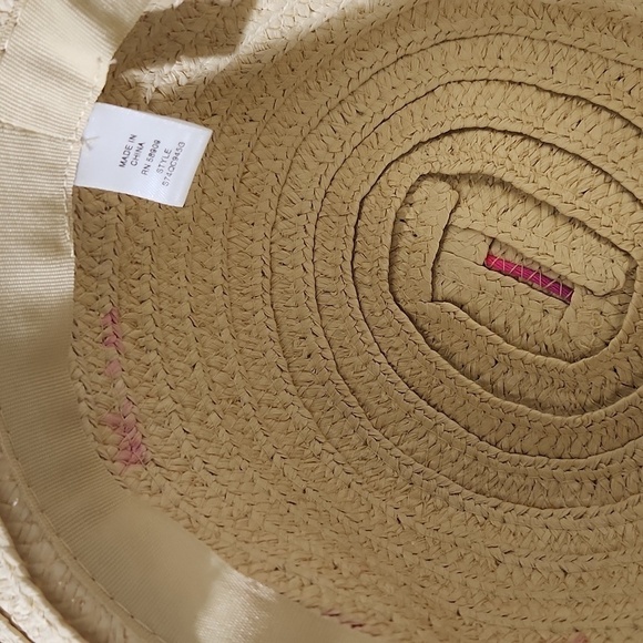 Summer Ladies Sun Beach Paper Straw Neon Stripe Hat Floppy Foldable Med Brim - Picture 12 of 12